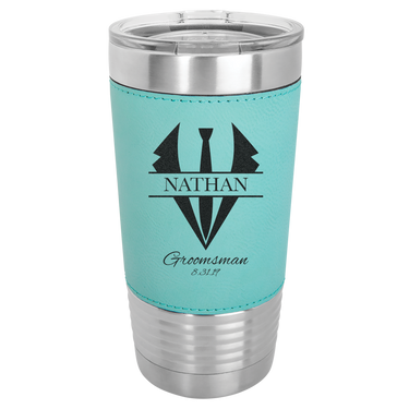 Personalized 20oz Leatherette Groomsmen Tumbler Gift